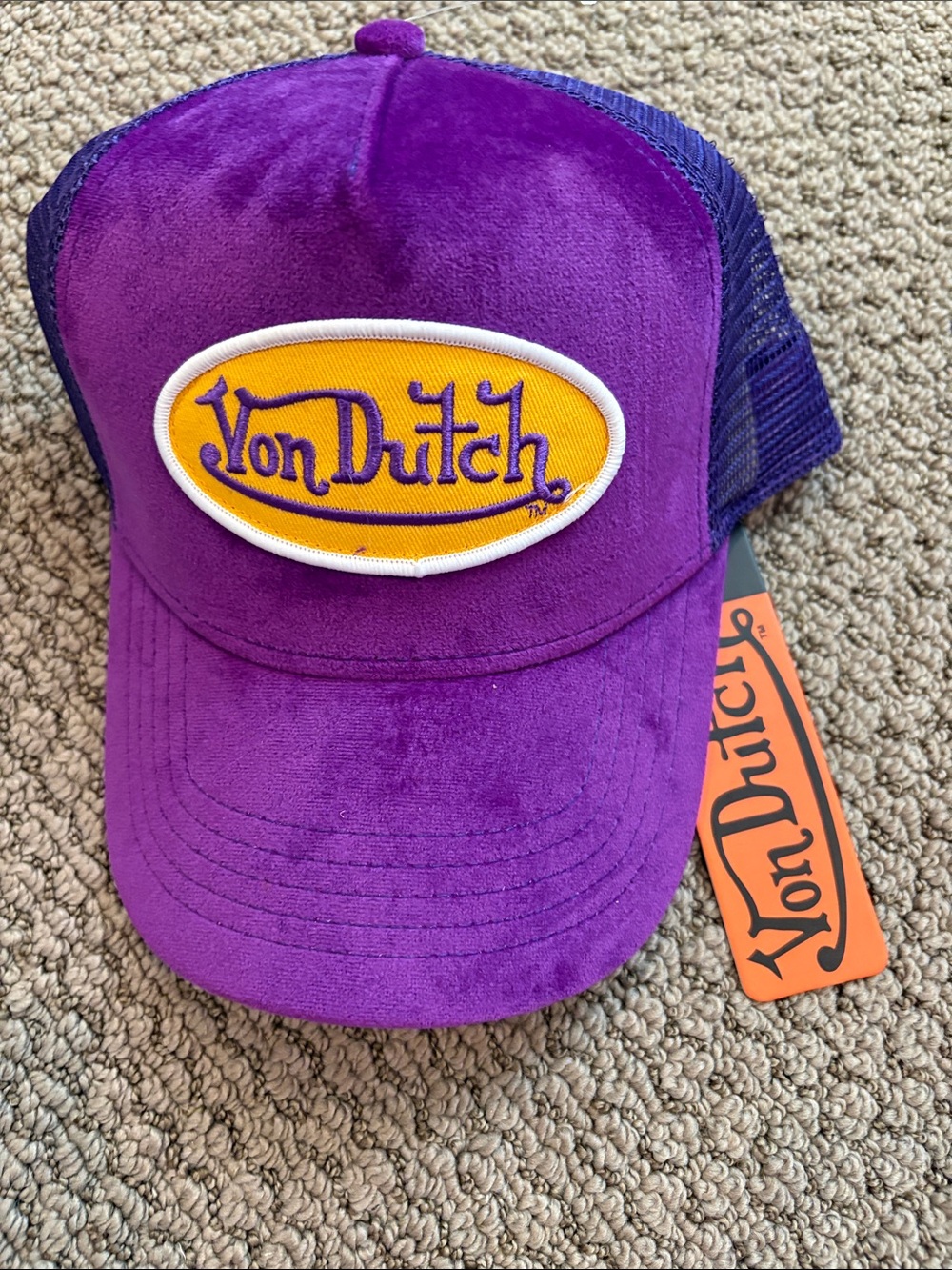 Von Dutch Purple & Yellow Kids Trucker Hat